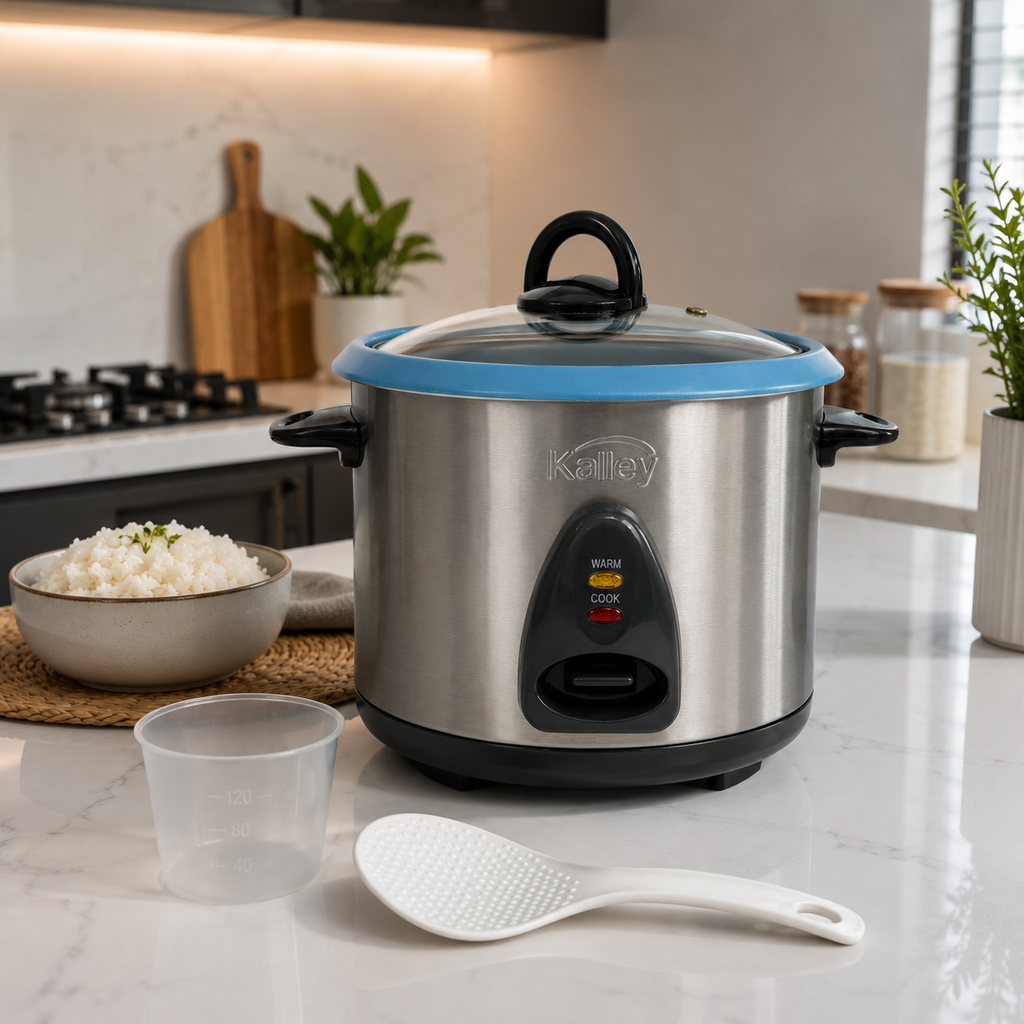 Olla arrocera con vaporizador 7 tazas plateada KALLEY