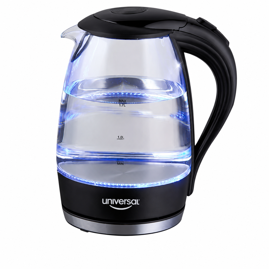 Tetera eléctrica vidrio 1.7 litros 1000w UNIVERSAL