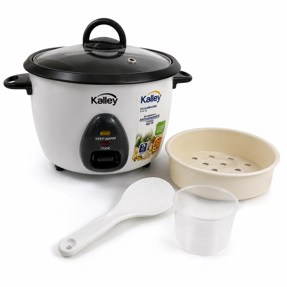 olla arrocera 5 tazas 400w Kalley Blanco
