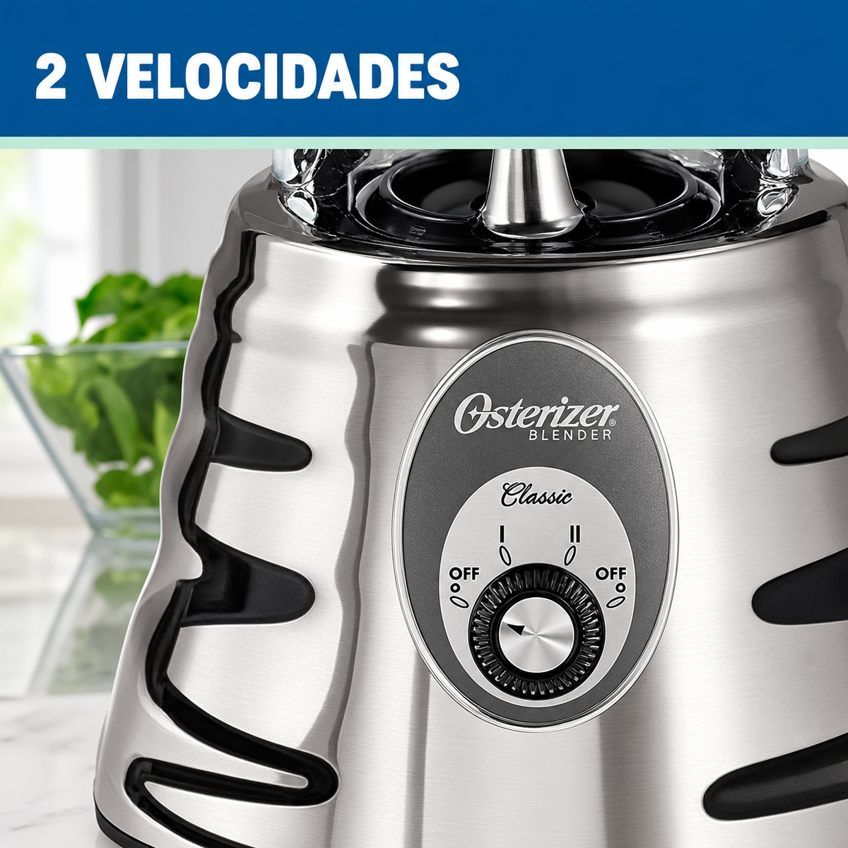 Licuadora cromada 2 velocidades OSTER
