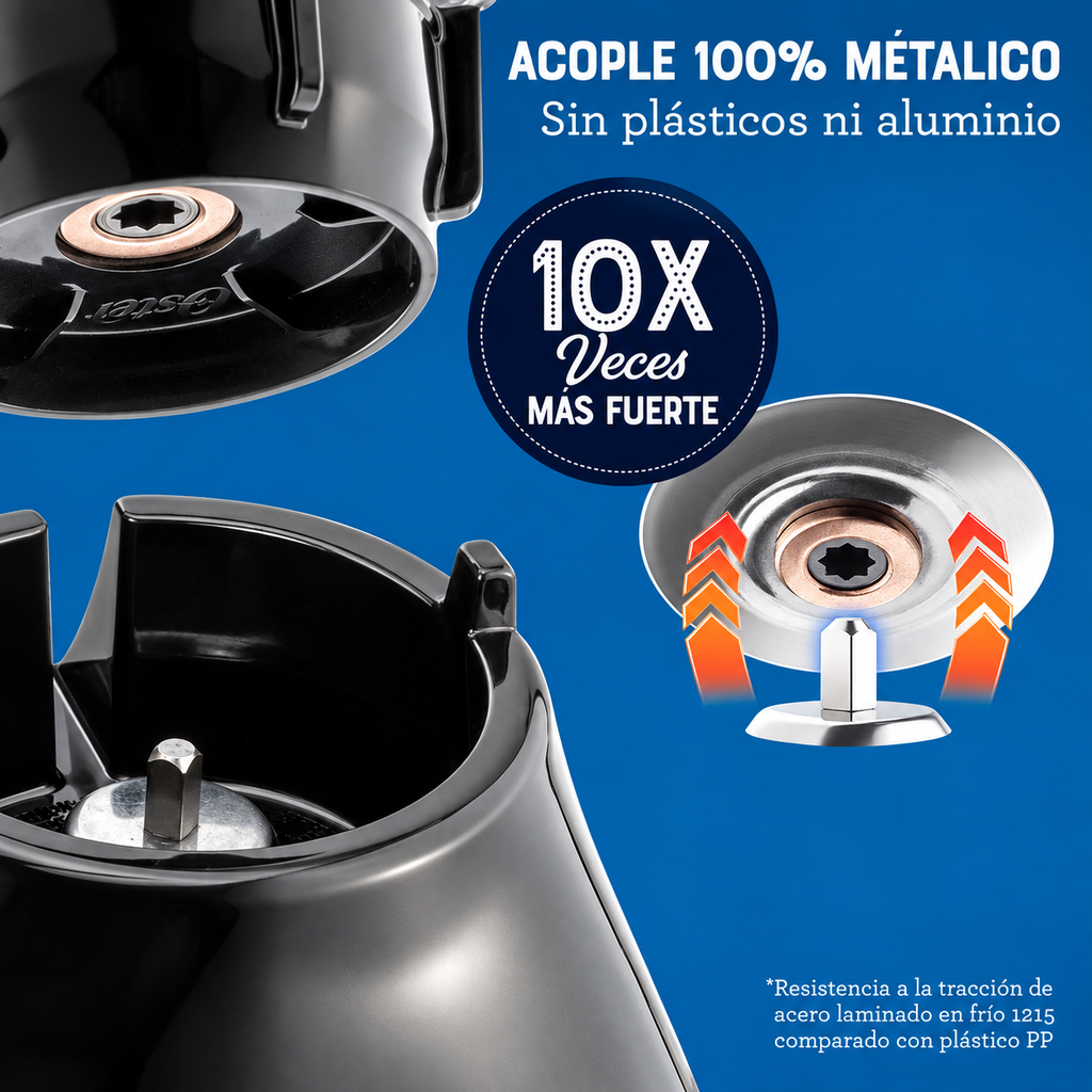Licuadora perilla dos velocidades pulso 800W negra OSTER