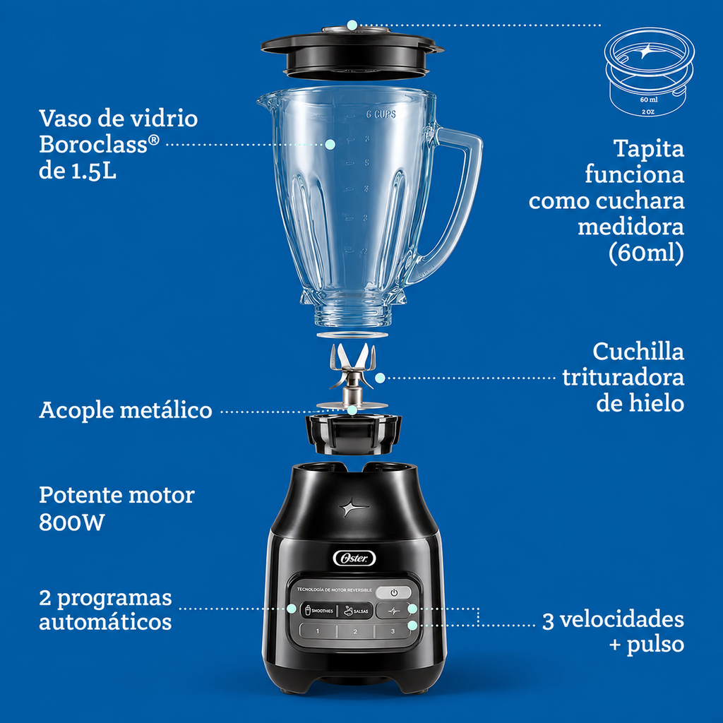 Licuadora digital 800W OSTER