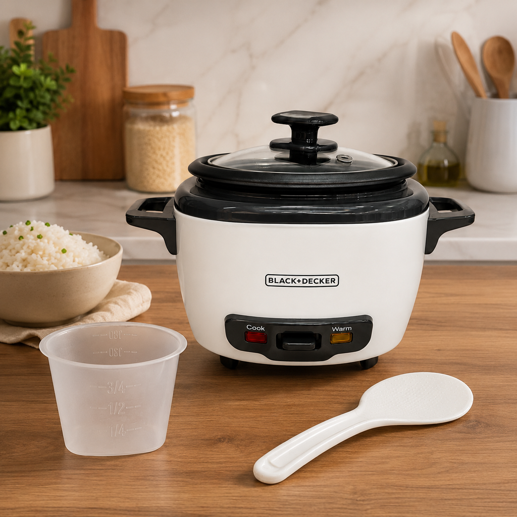 olla arrocera personal blanca BLACK+DECKER
