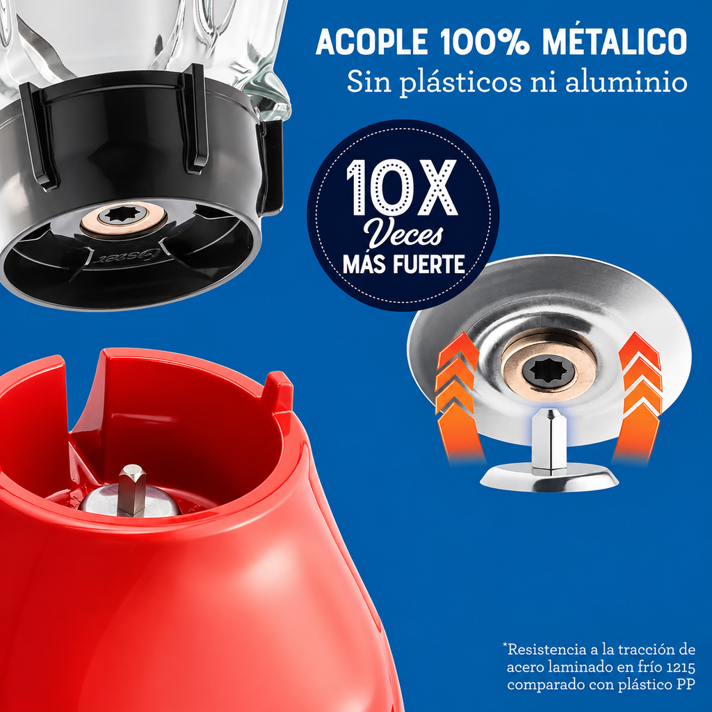 Licuadora perilla dos velocidades pulso 800W Roja OSTER