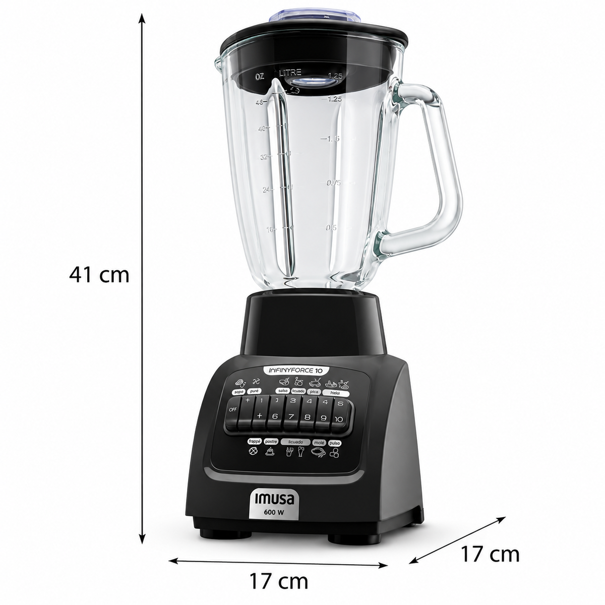 Licuadora Infiny force 10 velocidades 600 W IMUSA