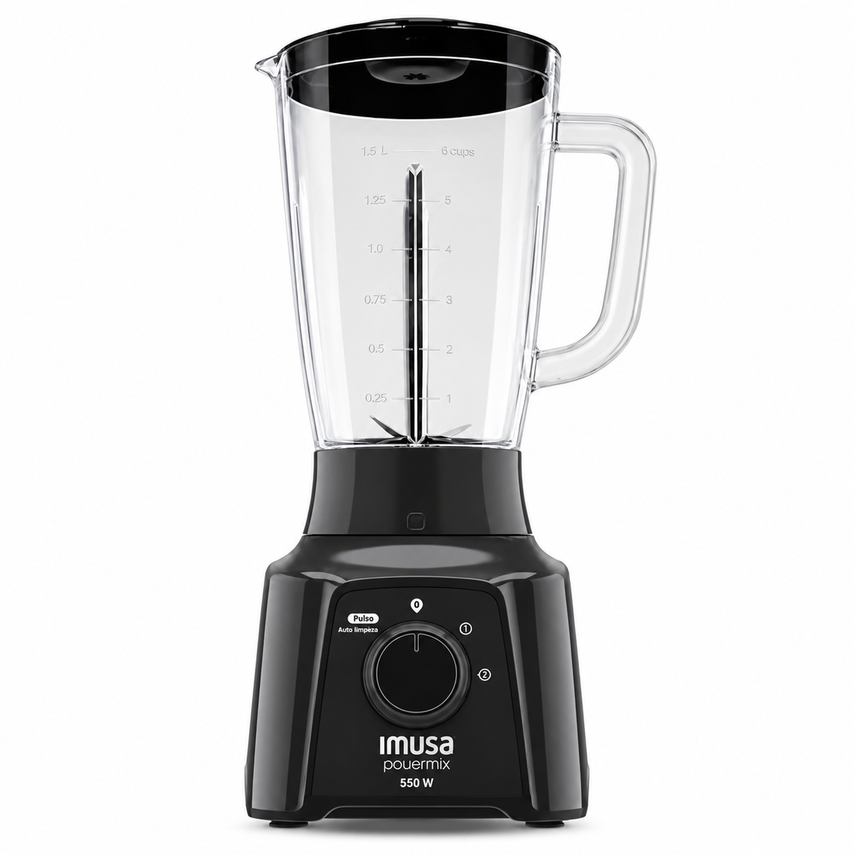 Licuadora powemix plus 550w 2 litros Negra IMUSA