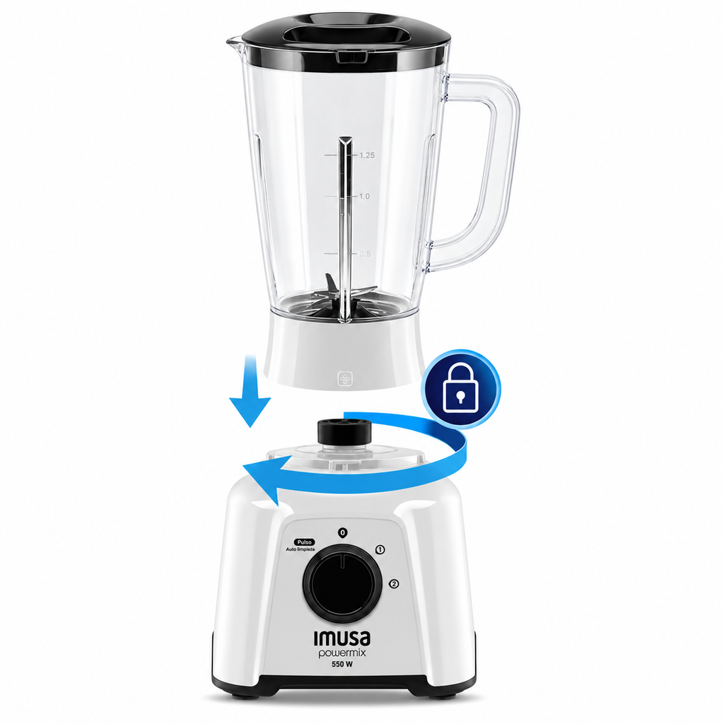 Licuadora powermix plus 550w 2 litros blanca IMUSA