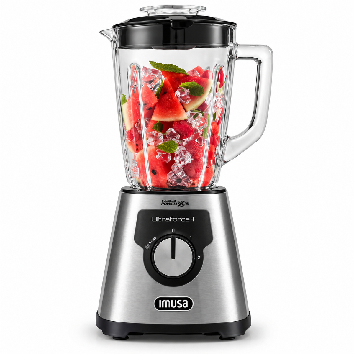 Licuadora ultraforce 1000W vaso vidrio 2.2litros dos velocidades IMUSA