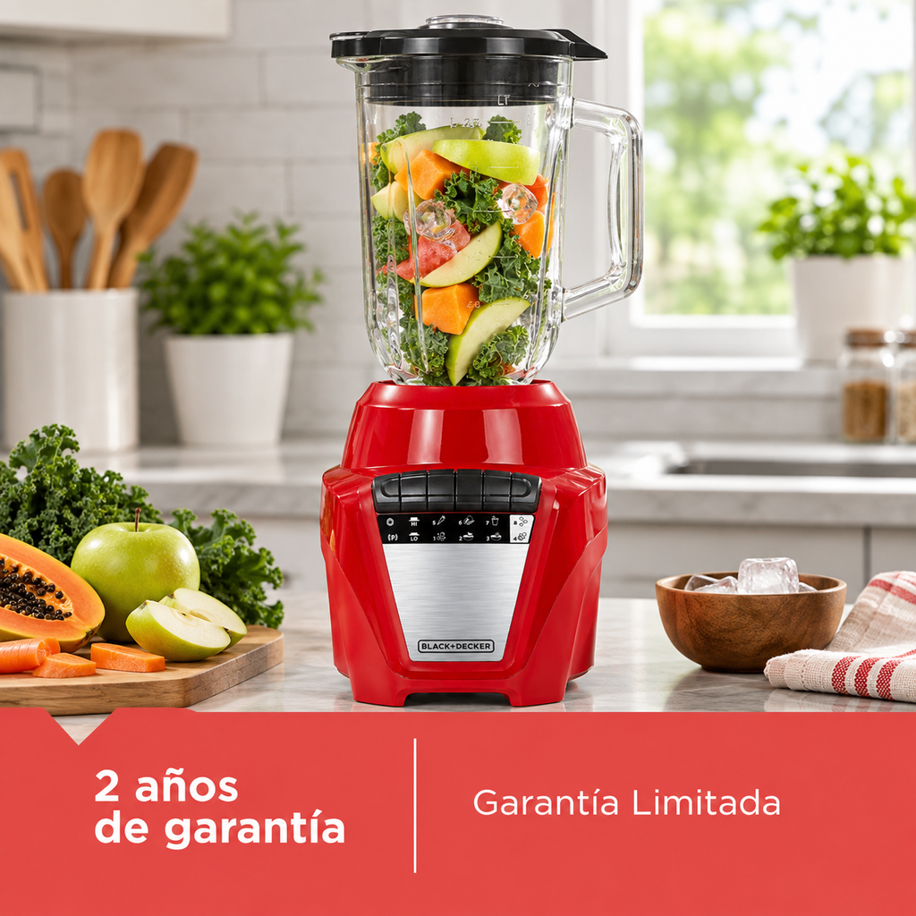 Licuadora Black+Decker Ice Crush roja 8 VEL