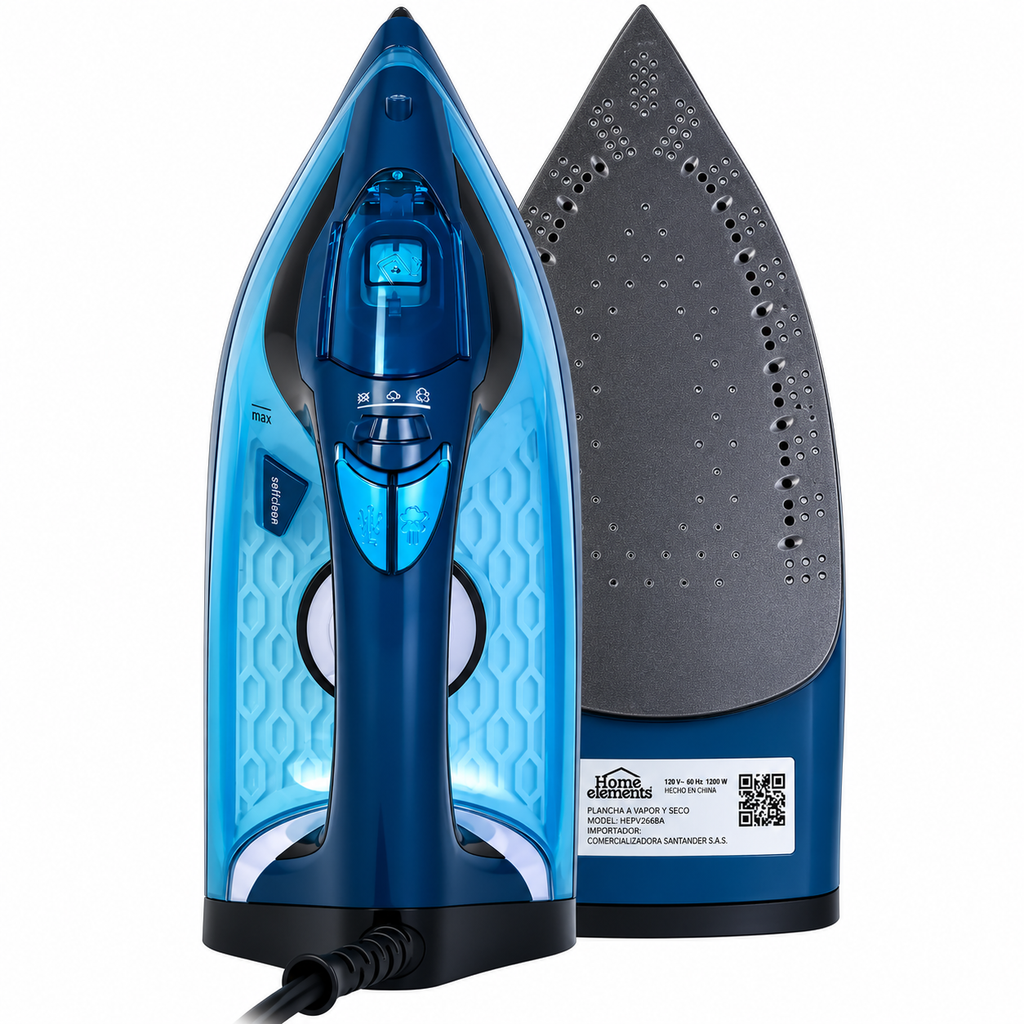 Plancha a vapor y seco 2 en 1 1200W HOME ELEMENTS