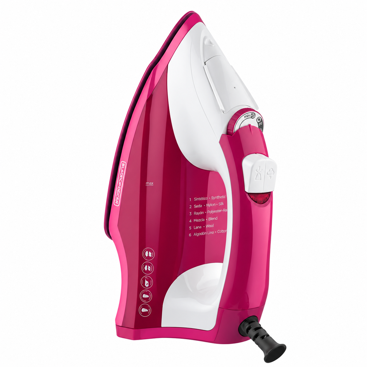 Plancha Ceramicglide Light N Easy rosado 1200W BLACK+DECKER
