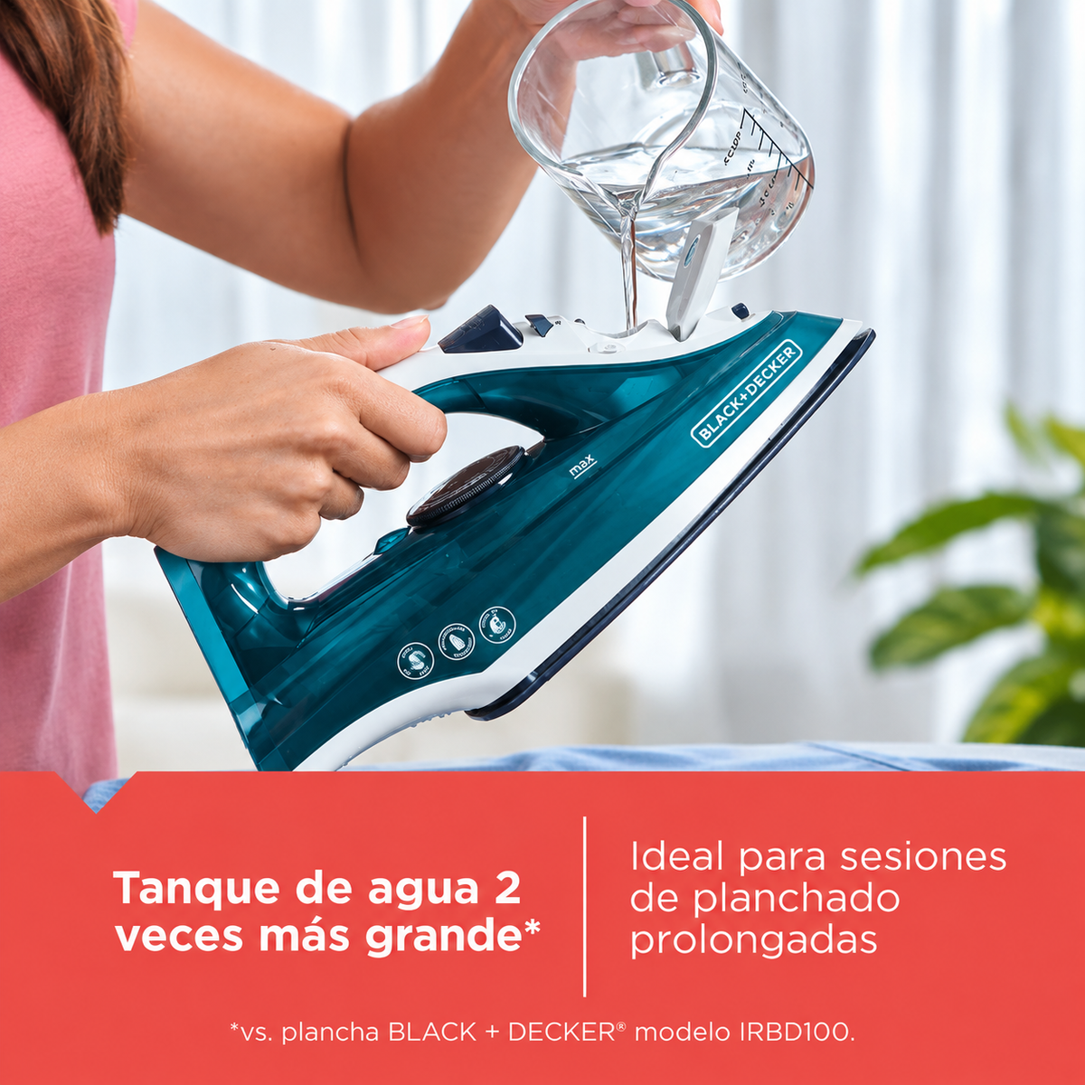 Plancha con golpe de calor azul 1200W BLACK+DECKER