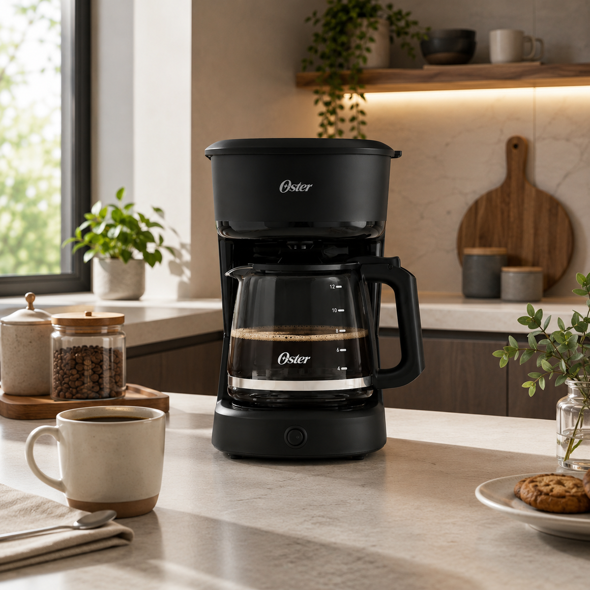 Cafetera Oster 12 tazas negra