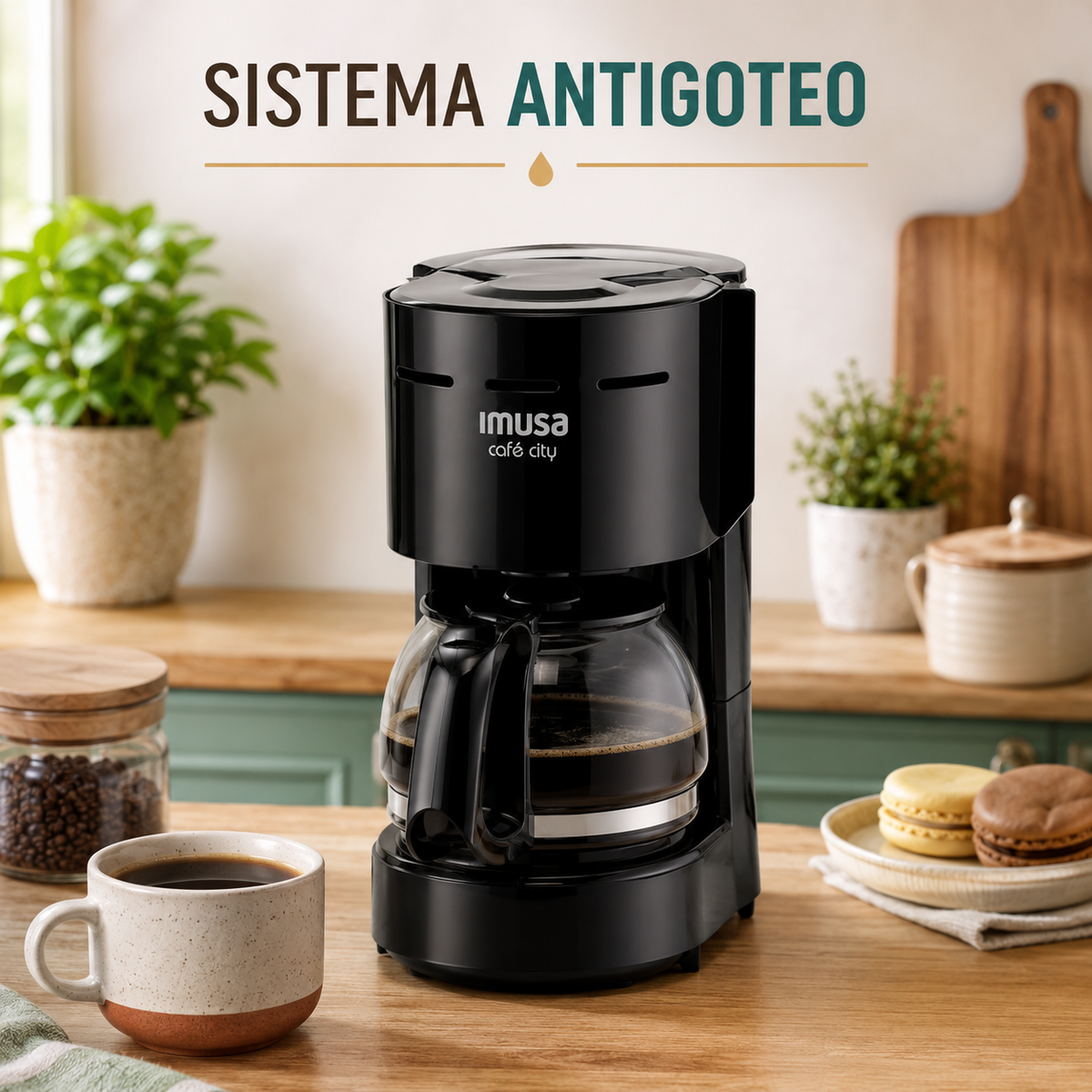 Cafetera Imusa Cafe City 6 tazas negra