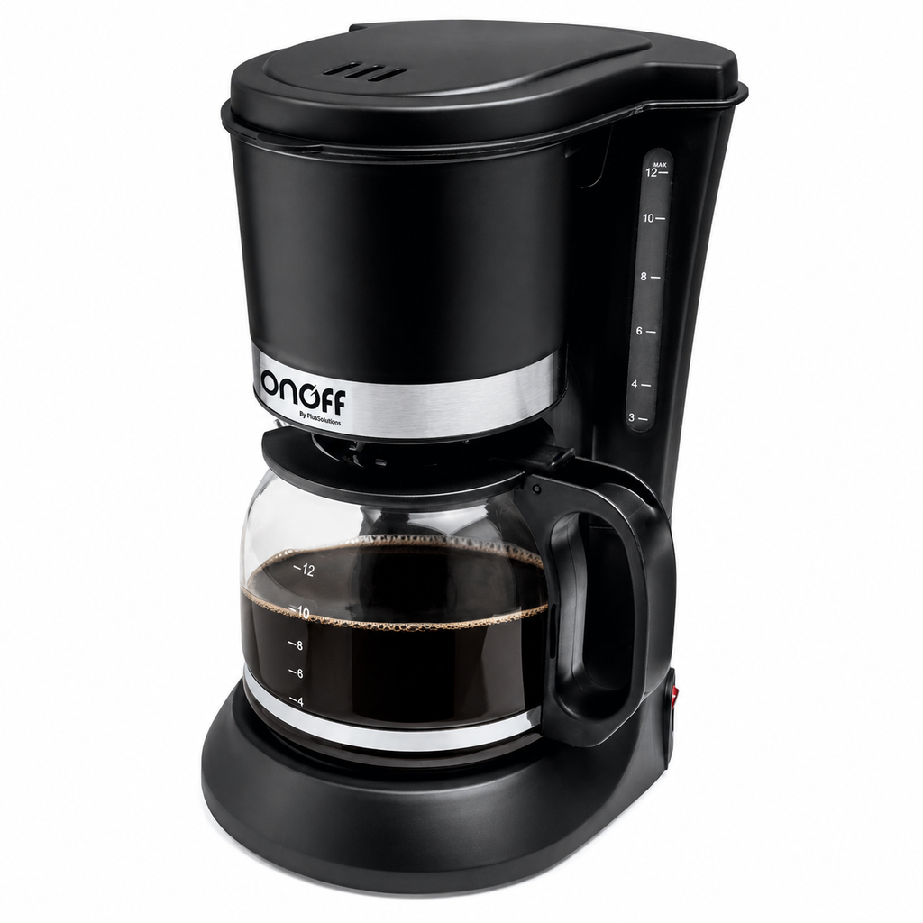 Cafetera OnOff 12 tazas 1.2L negra