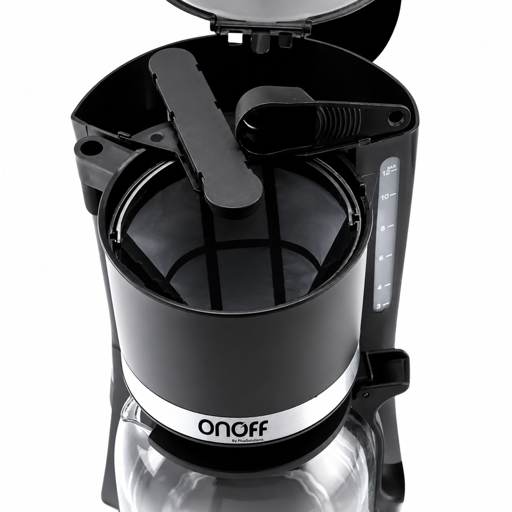 Cafetera OnOff 12 tazas 1.2L negra