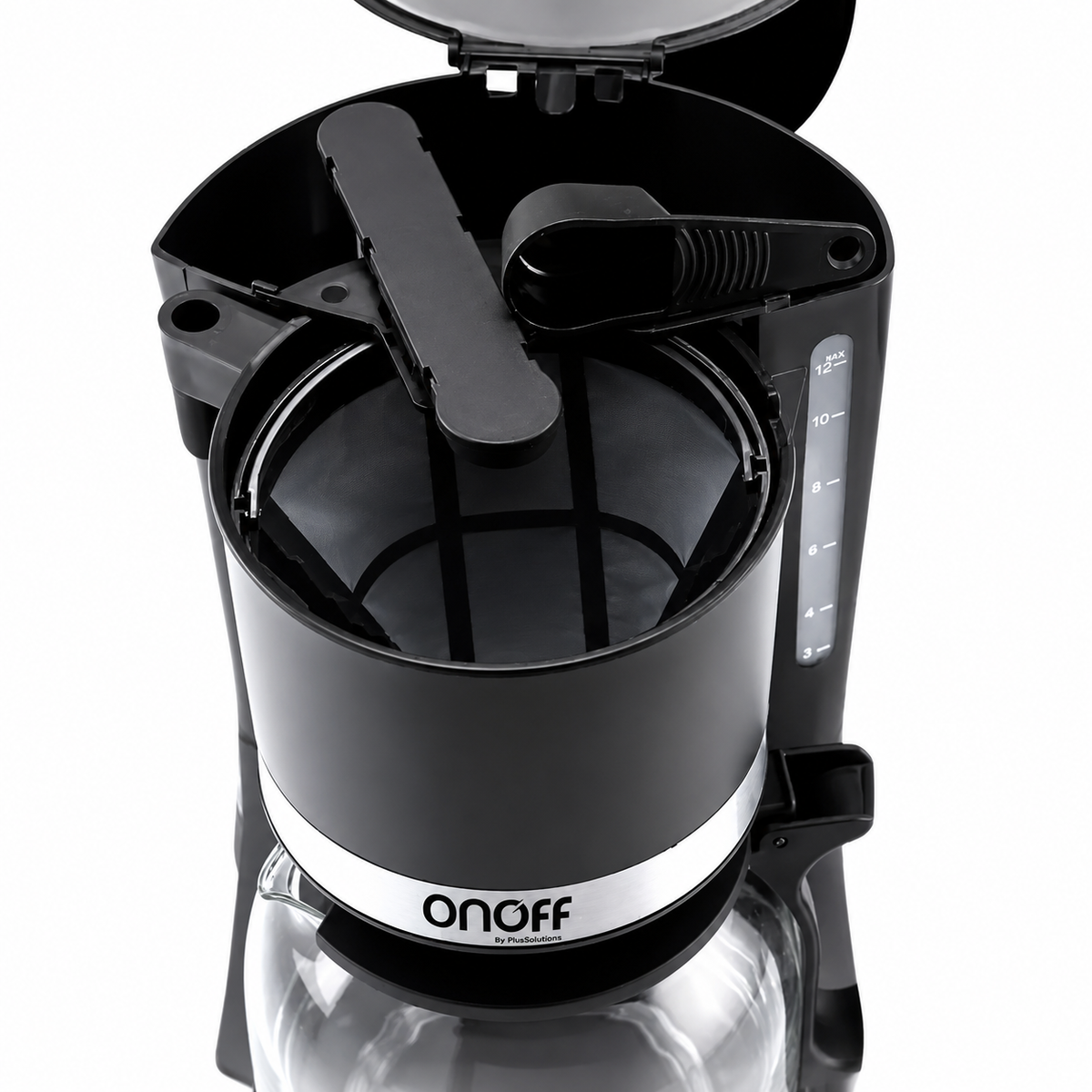 Cafetera OnOff 12 tazas 1.2L negra