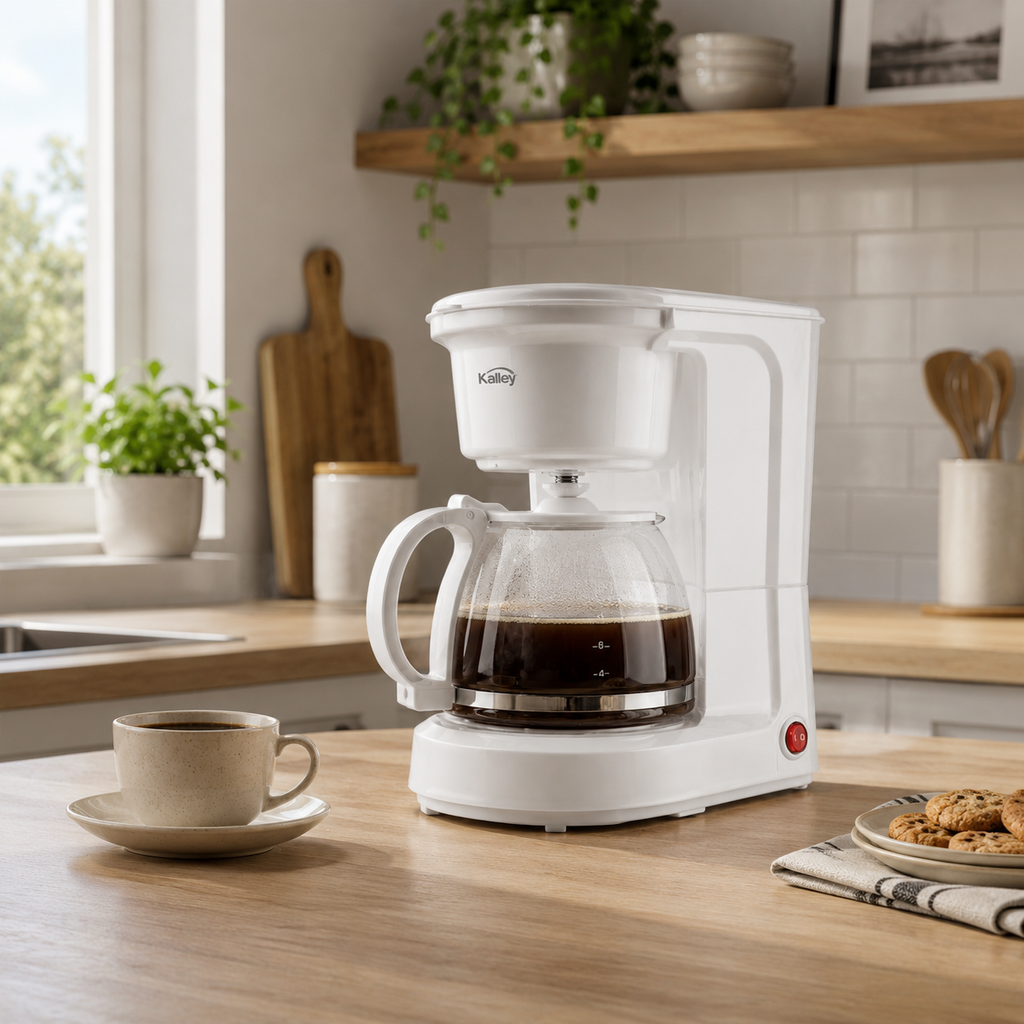 Cafetera Kalley  8 tazas 750W blanca