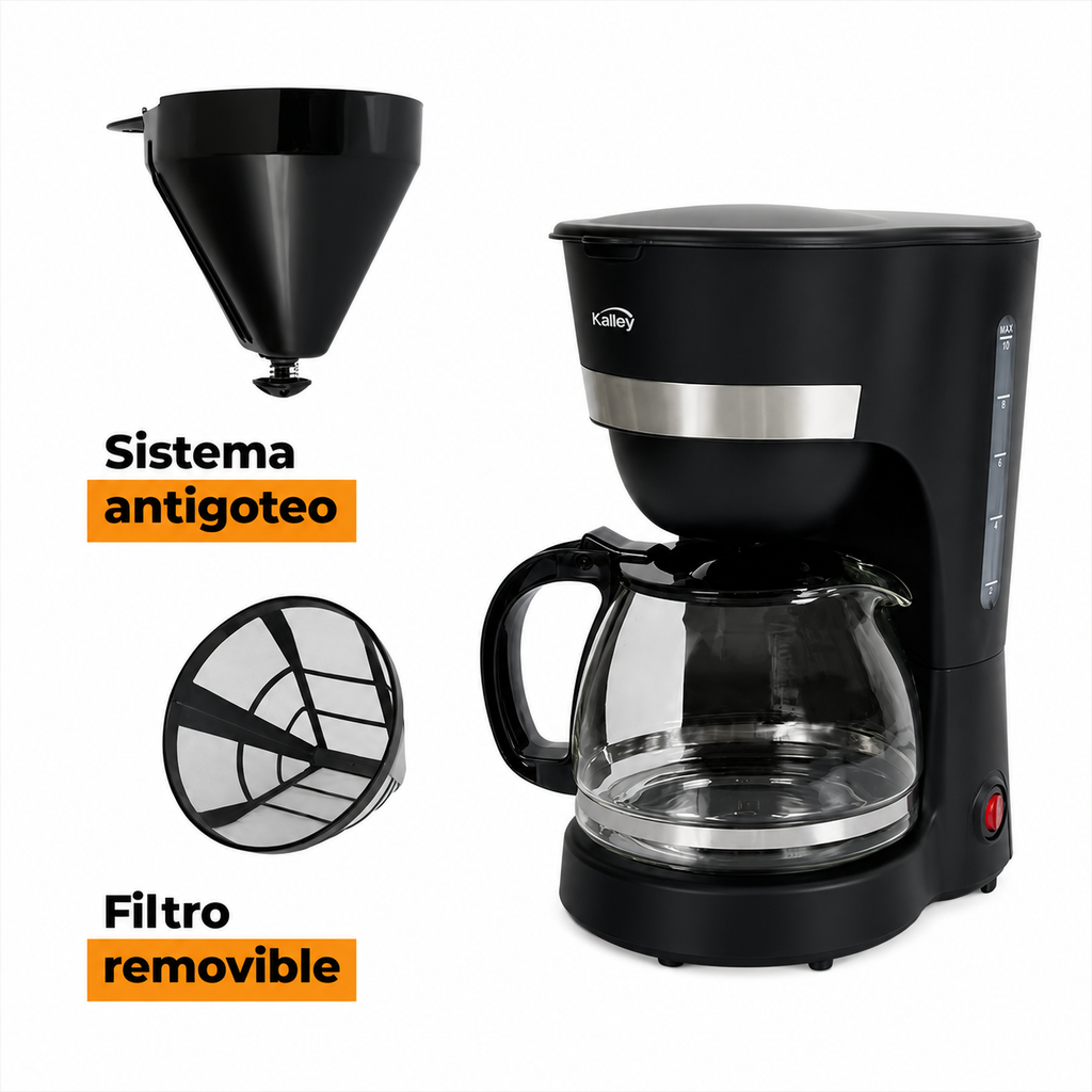 Cafetera Kalley  10 tazas 750W negra