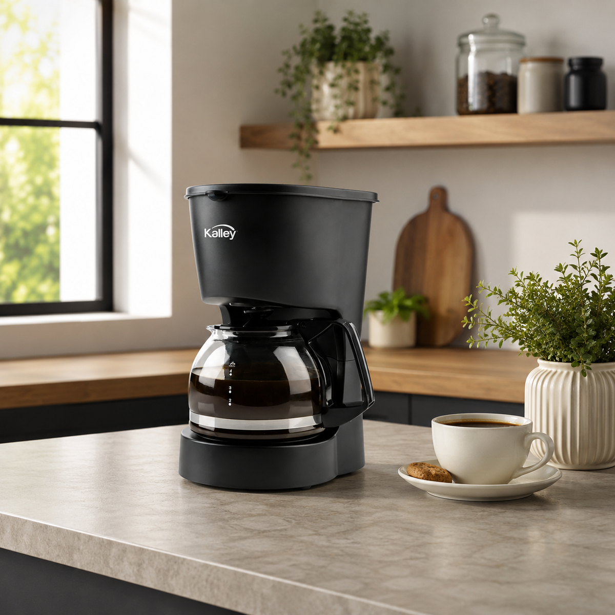 Cafetera Kalley 4 tazas 600W negra