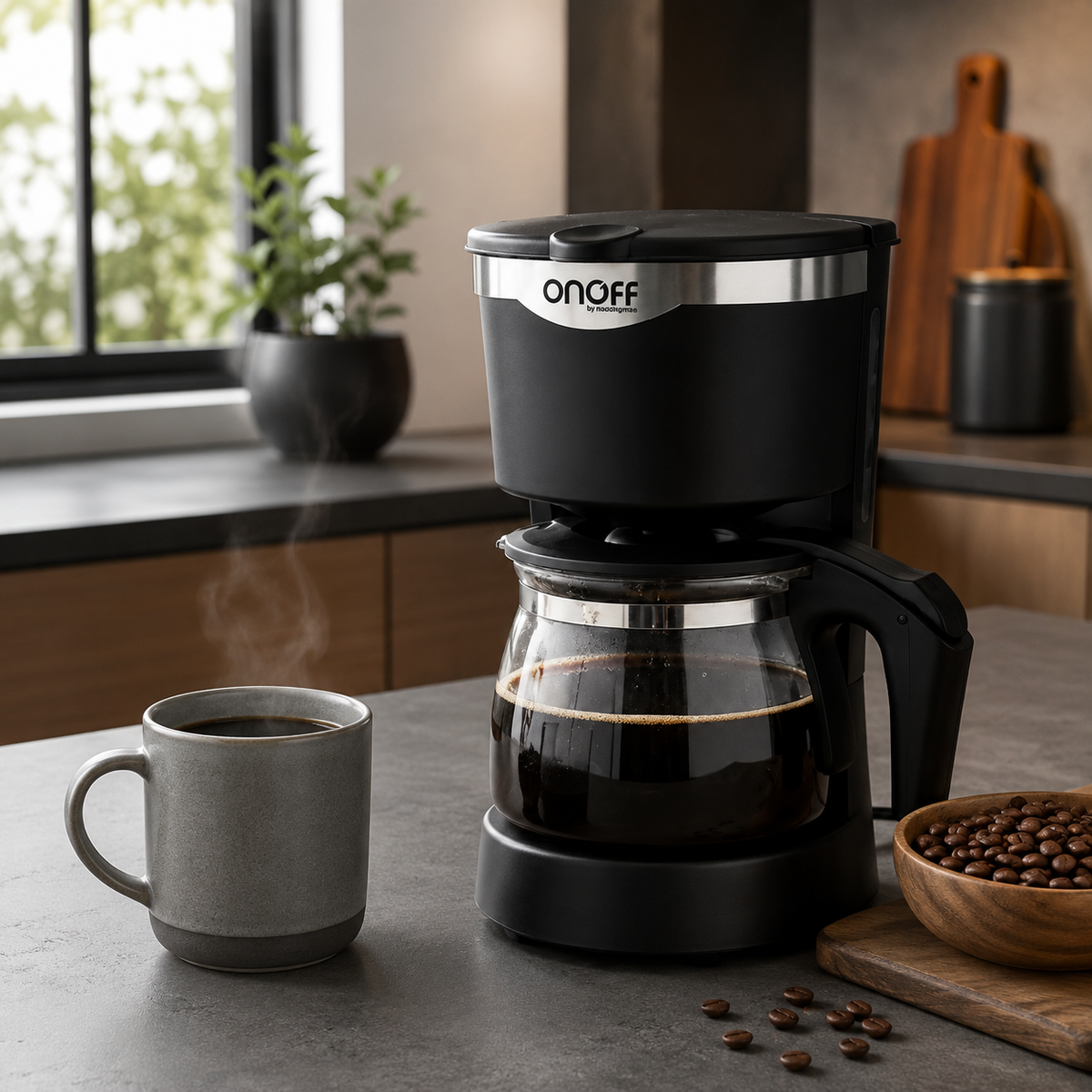 Cafetera OnOff  6 tazas 650ml negra