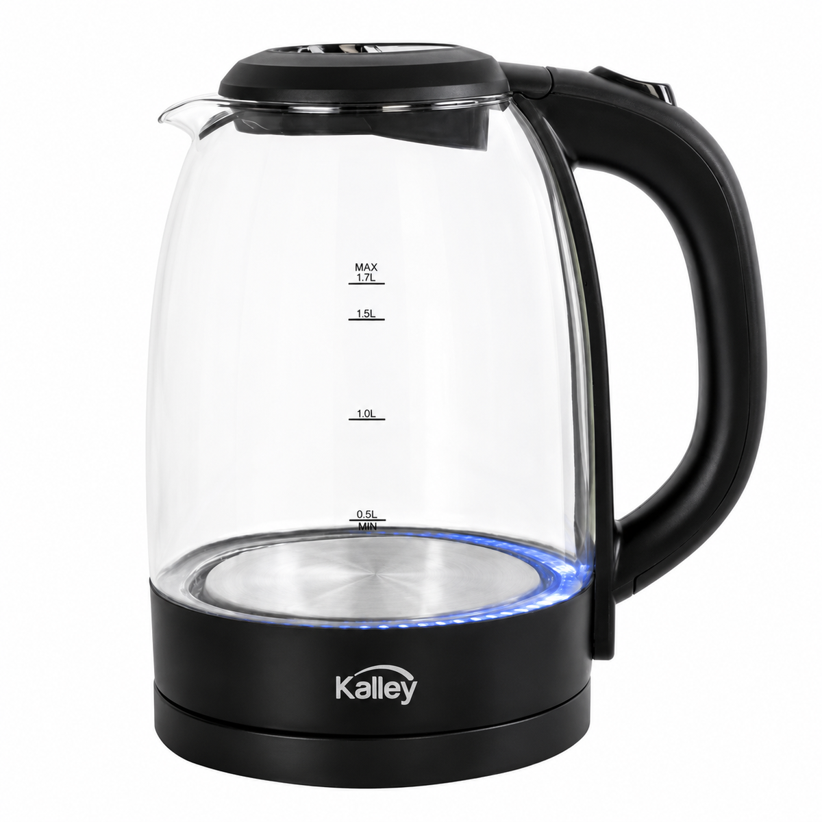 Hervidor de agua 1.7 litros 1500W de vidrio Kalley