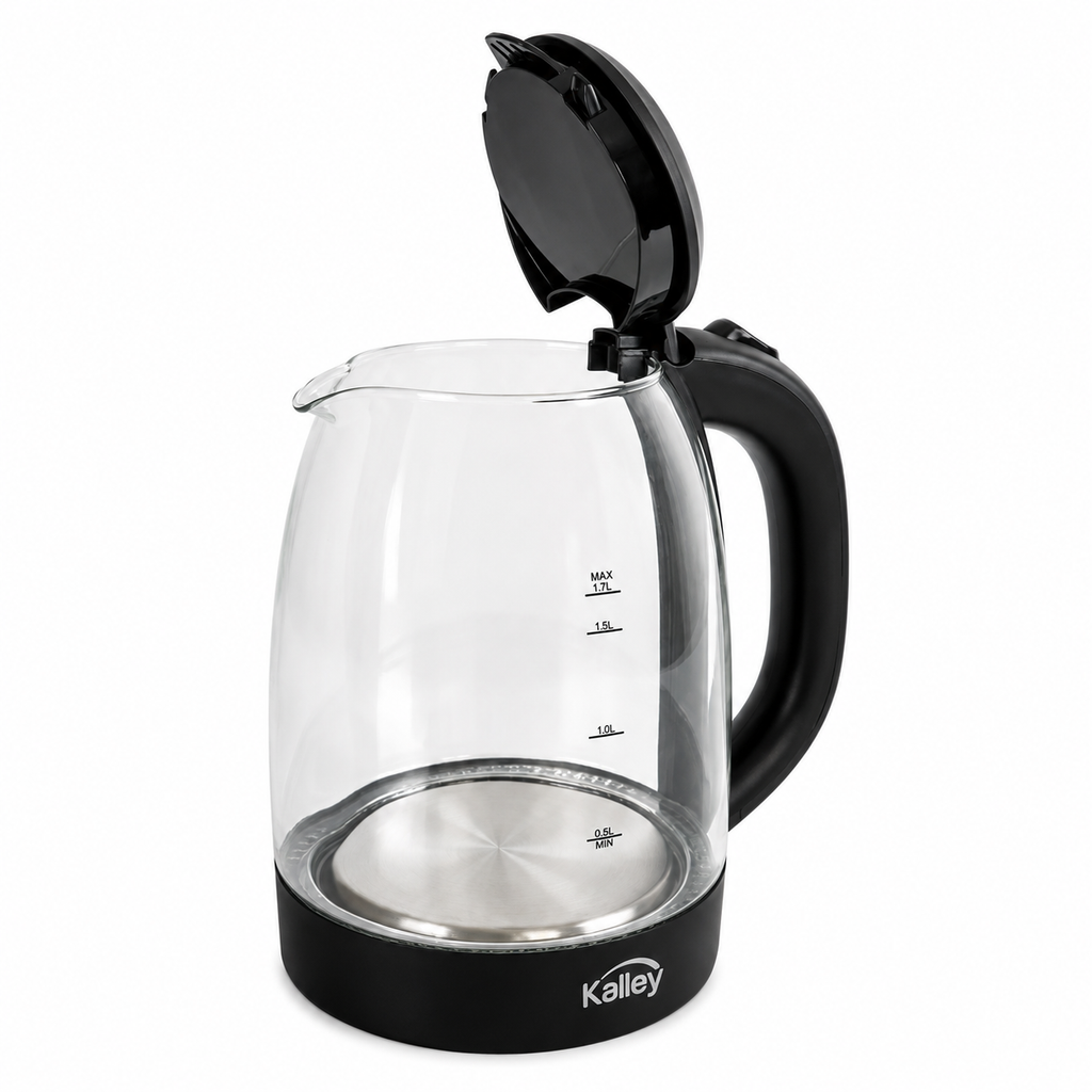 Hervidor de agua 1.7 litros 1500W de vidrio Kalley
