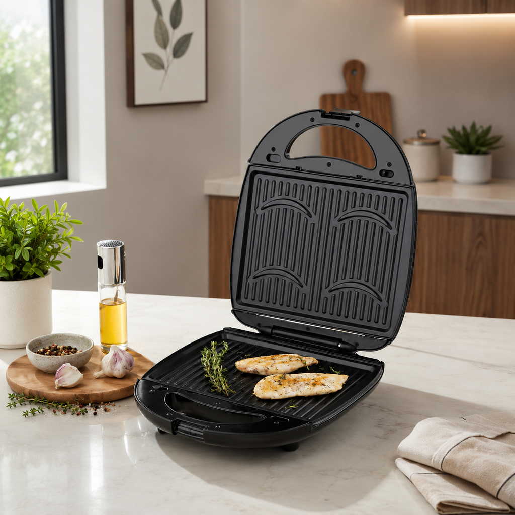 sanduchera 3 en 1/ 4 puestos 1400W UNIVERSAL