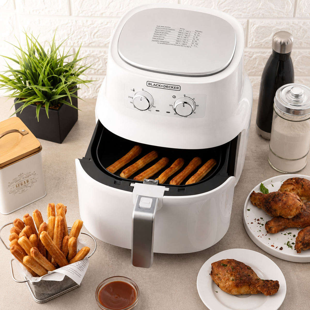 freidora de aire 3.5 litros blanca BLACK+DECKER