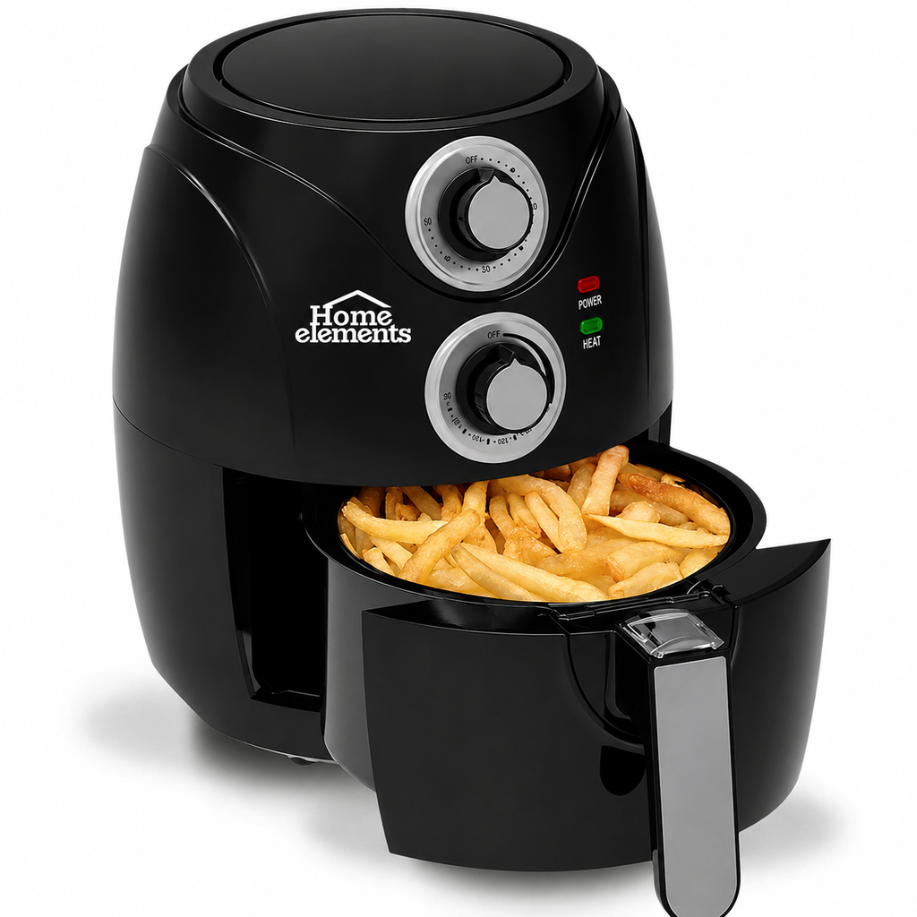 freidora de aire 1.8 litros negra HOME ELEMENTS