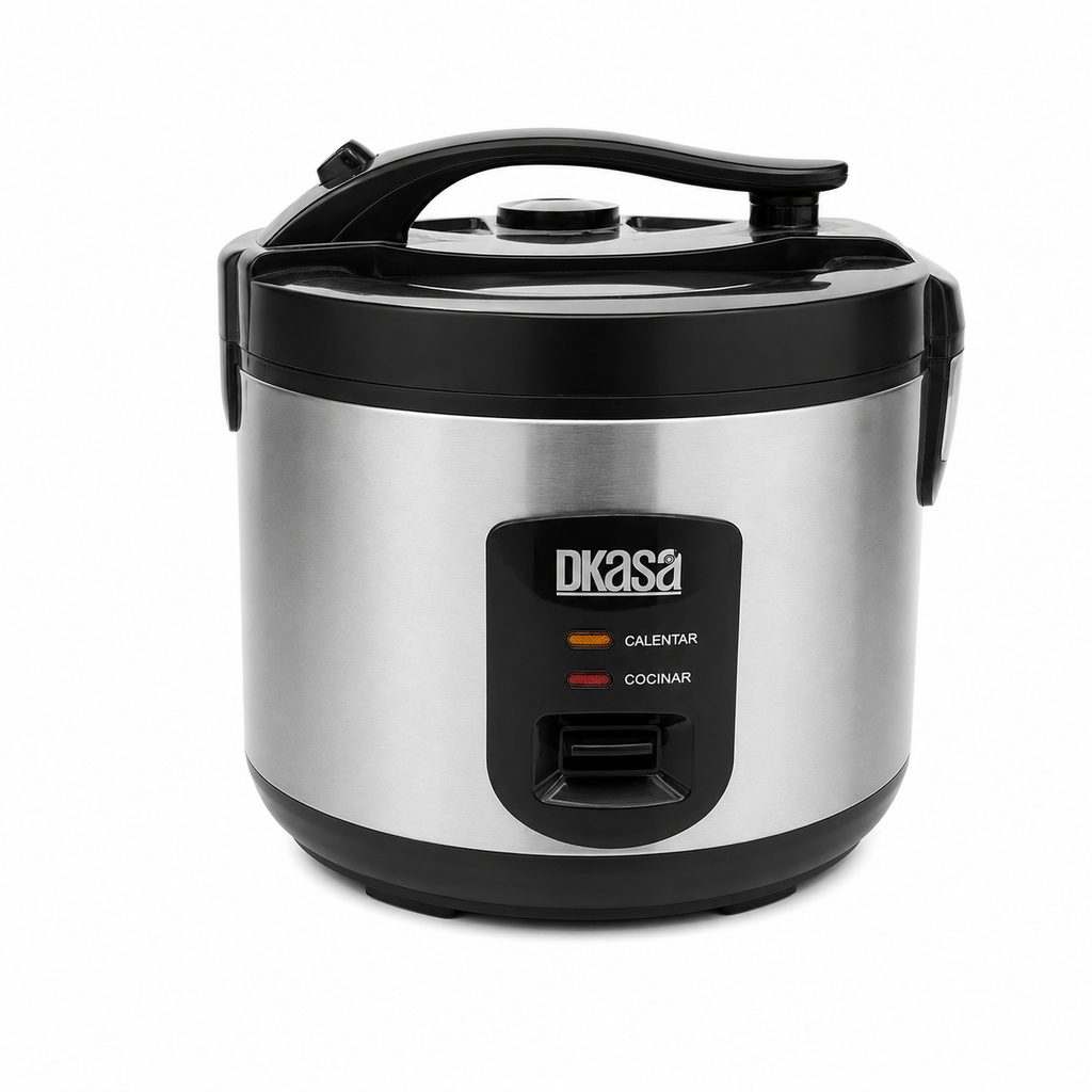 Olla Arrocera Premium Inox Cook Con Visor 1.8 Libras Plateada DKASA