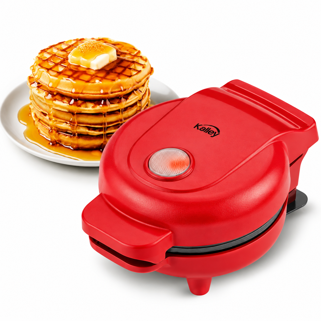 Mini waflera antiadherente roja 550W KALLEY